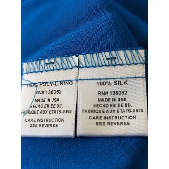 Lavendar Brown Womens Tank Top Blue Silk V Neck Racerback Size Small - Picture 13 of 13